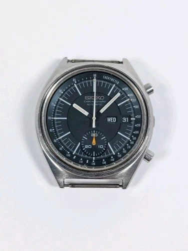 AS-IS PLEASE READ Vtg Seiko Baby Jumbo Watch Chronograph Automatic 17j 6139-7070