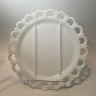 Vtg Anchor Hocking "Old Colony" Lace Edge Divided Serving Platter Milk Glass