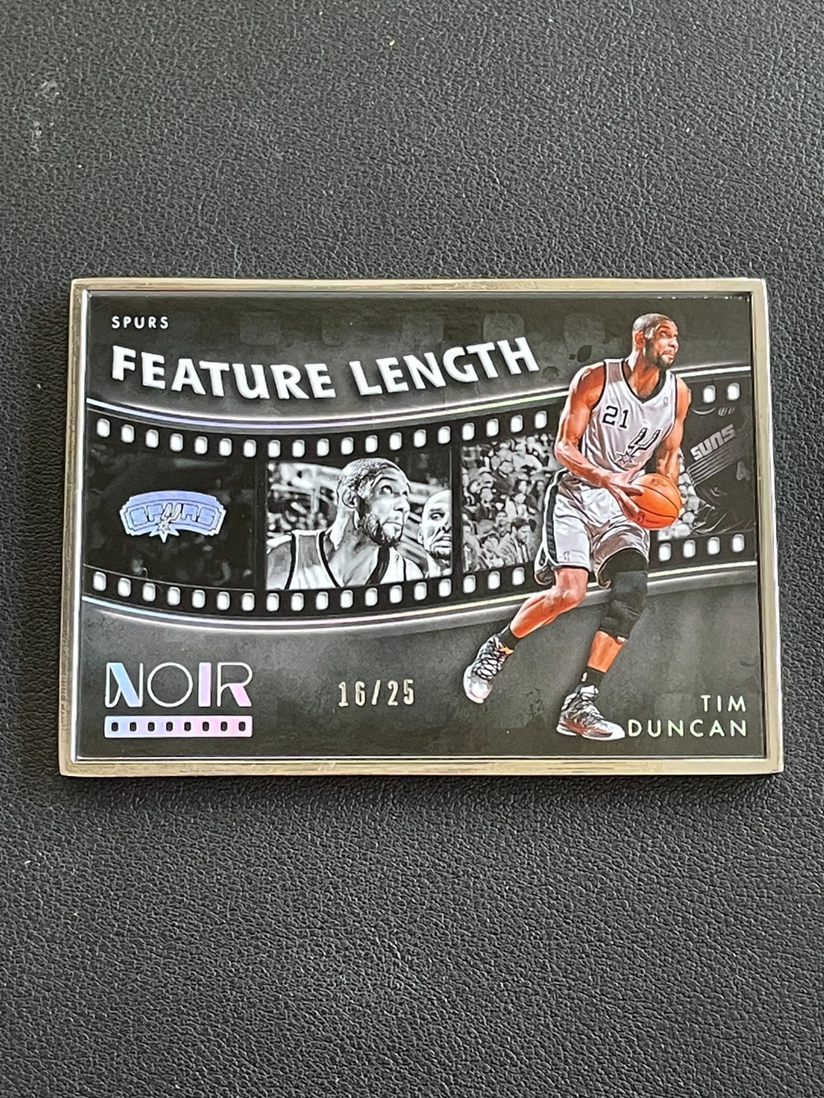 Tim Duncan 2023-24 Panini Noir Feature Length 16/25 #257