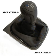 FÜR VW GOLF 5 6 EOS SCIROCCO 3 SCHALTSACK SCHALTKNAUF ALCANTARA © 5 GANG BLAU2