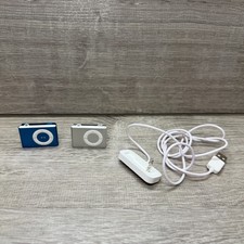 Lot of 2 Apple iPod Shuffle 2nd Gen 1GB Blue Silver A1204 Parts Repair Dock