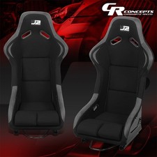 J2 Pair Blackgrey Fiberglass Frame Fixed Position Bucktet Racing Seat Wsliders