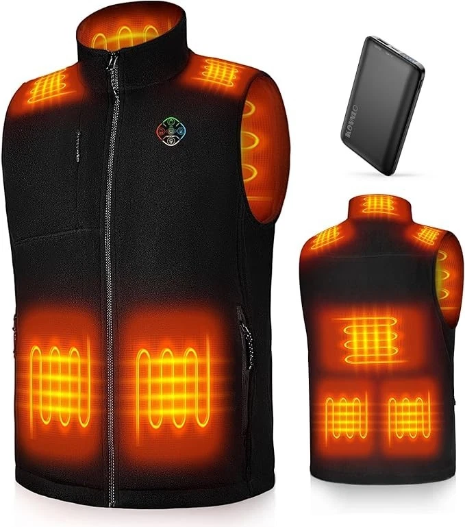 Heated Vest for Men with Battery Pack Included, Soft Fleece Smart Electric Light
