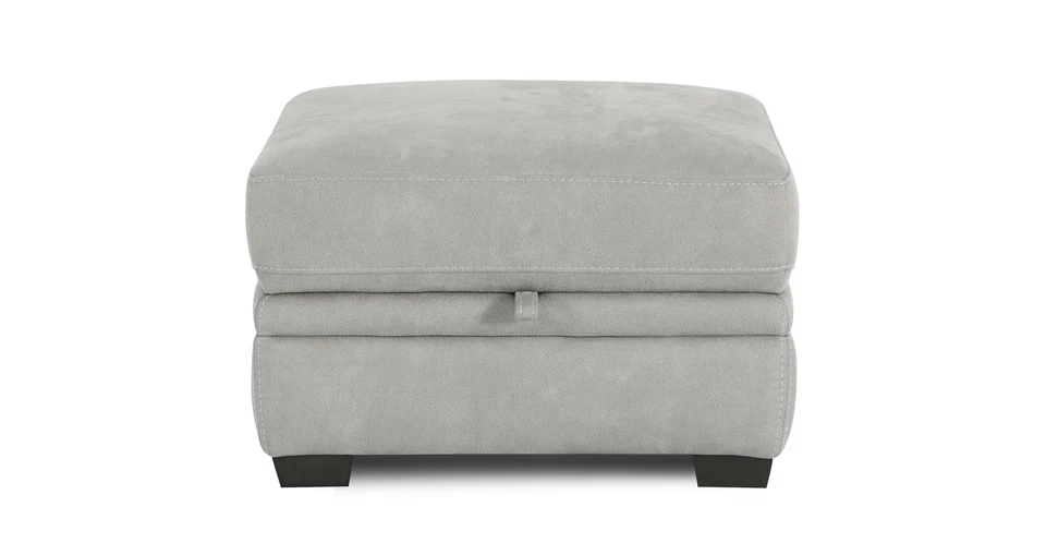 DFS Finton Arizona Misty Suede-Look Fabric Storage Footstool RRP £269 - Image 2 of 4