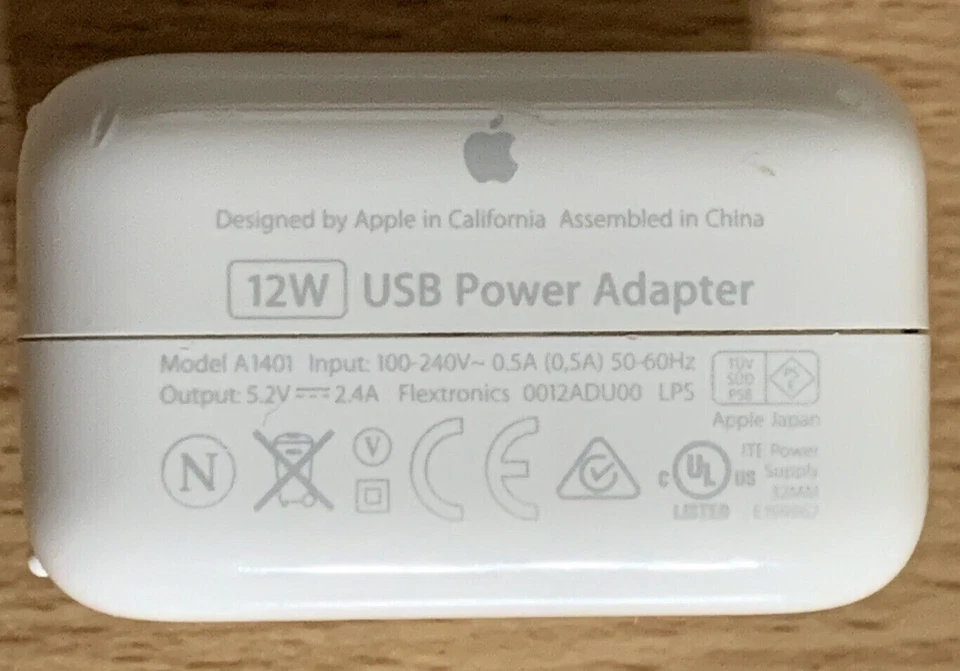 Genuine OEM Apple 12W USB Wall Charger Power Adapter For iPad iPhone Pro S A1401 - Image 2 of 2