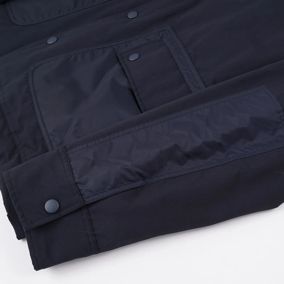 Aspesi Navy Blue Insulated Technical Fabric Snap-Front Jacket L New - Image 3 of 4