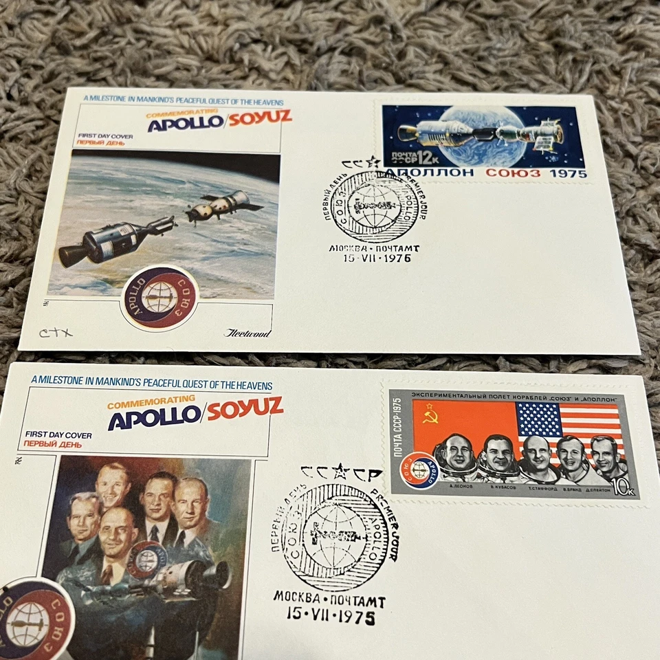1975 RUSSIA FLEETWOOD LOT OF THREE APOLLO SOYUZ FIRST DAY COVERS FIRS DAY FOCUS - Image 2 of 4