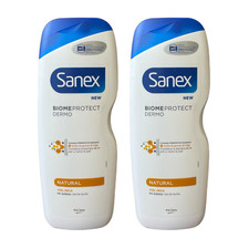 2 x Sanex Biome Protect Dermo Natural Shower Gel 600ml 8.33 per litre