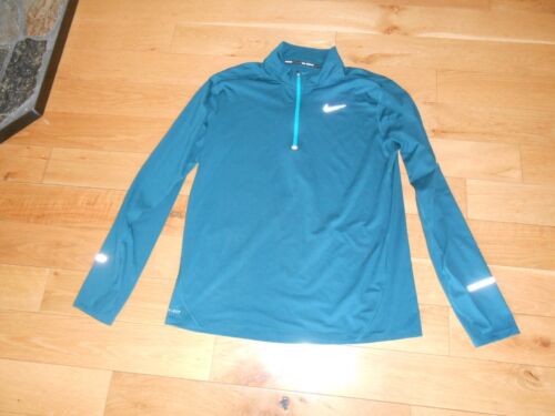 Nike Running Dri Fit Teal Long Sleeve 1/4-Zip Pullover Mens Sz Large