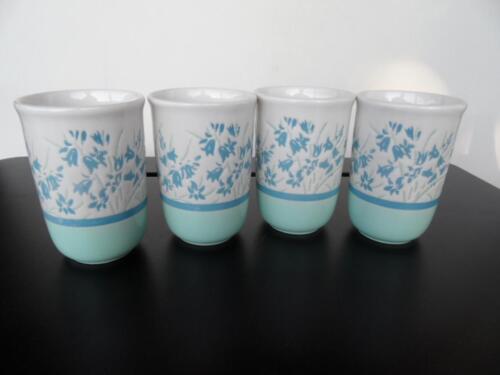 4 Vintage Staffordshire EIT English Ironstone Tableware Blue Bell floral MUGS - Picture 1 of 5
