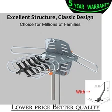 HDTV Antenna 1080P Outdoor Amplified UHF VHF 150 Miles With Aerial Bracke