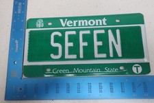 Vermont License Plate Tag VT Last Name Surname SEFEN #1