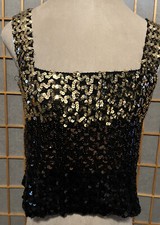 Vintage 80 s Sequins Disco Knit Acetate/Acrylic Tank Top Says Size Juniors