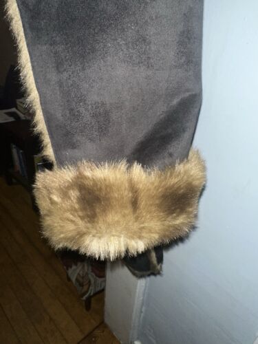 DENNIS BASSO Women’s L Winter Coat Brown Faux Suede Reversible Faux Fur Mob Wife - Picture 7 of 7