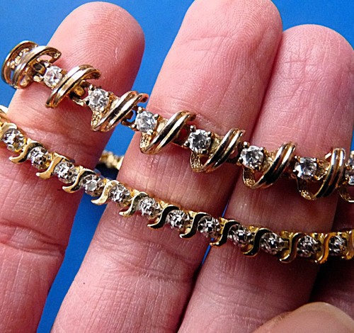Lot BIJOUX Bracelets gourmettes VINTAGE Rétro Plaqué OR Gold plated JEWELRY - Imagen 3 de 7
