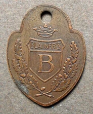 C302 Charge Coin: Philadelphia PA, Blauner’s, T&J PA 750 BLAG, Alpert BLR, brass