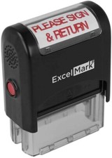 Please Sign and Return Self Inking Rubber Stamp - Red Ink