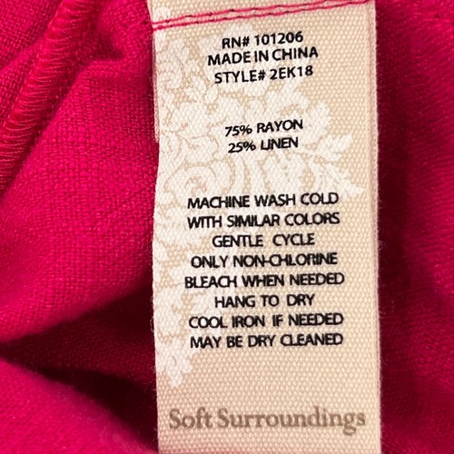 Soft Surroundings Shorts Womens Small Linen High Rise 30x6.5 Pink Tie Cruise + - Bild 13 von 14