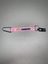 NFL Los Angeles Chargers San Diego  Pink Key Tag Chain Carabiner Hook-Free Ship