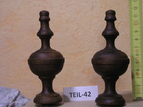Set Zierteil Türmchen Aufsatz Holz Zapfen Hütchen Regulator Drechselteil Nr:42 - Bild 3 von 4