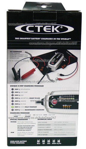 CTEK MXS 5.0 12V Auto Fahrrad Van Smart 8 Stufen Vollautomatisches Batterieladegerät +Matte✅ - Bild 16 von 23