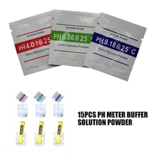 15 PC PH BUFFER SOLUTION POWDER PRECISE CALIBRATION - pH 4.01 / 6.86 / 9.18 USrS