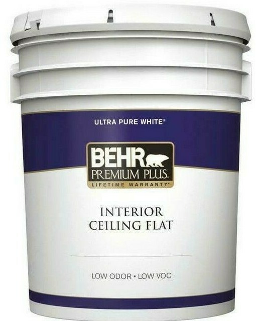 Behr Premium Plus 5 Gal. White Flat Ceiling Interior Paint for sale