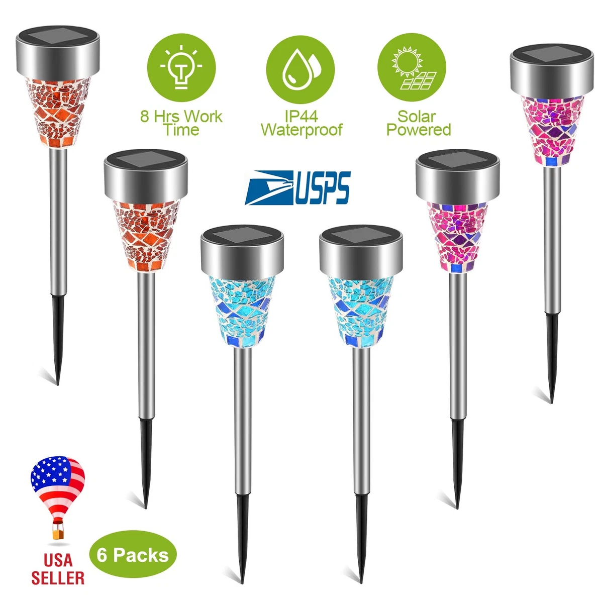 Mosaic solar stake lights outlet