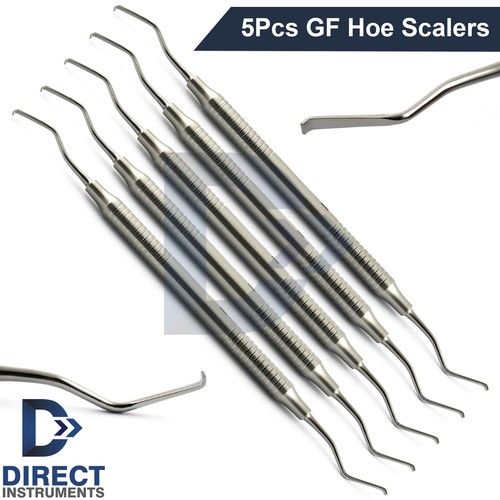 5 Pieces Set Dental Hoe Scaler Large Calculus Ledges Removal Tartar