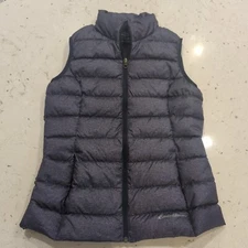 Eddie Bauer EB650 Women’s XS Down Puffer Vest Navy Blue Full Zip Quilted
