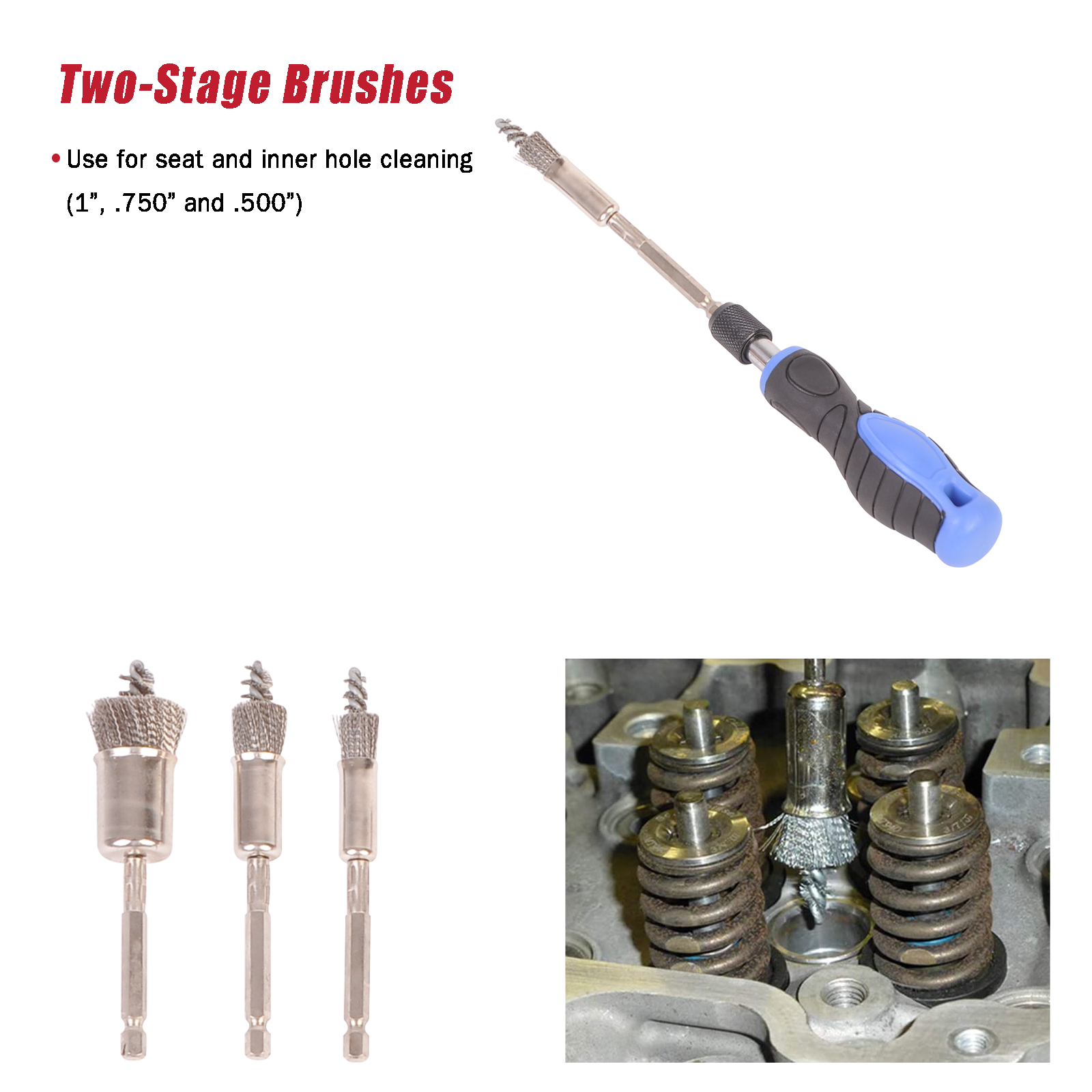 Diesel Injector Seat Brush Master Cleaning Kit on Cylinder Heads