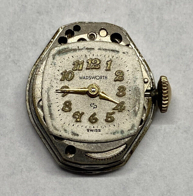 Wadsworth Watch Movement Repairs Parts Watchmaker Swiss 7 Jewels FHF 60 D