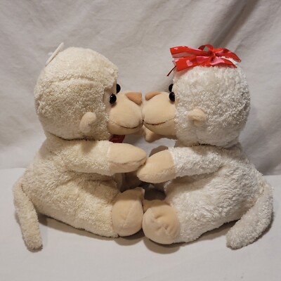 Walmart Kissing Monkeys Plush Beanbag Stuffed Animal Toy 12