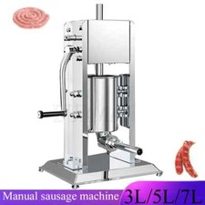 Manual Sausage Stuffer Stainless Steel Making Sausage Machine 4 Filling Funnel