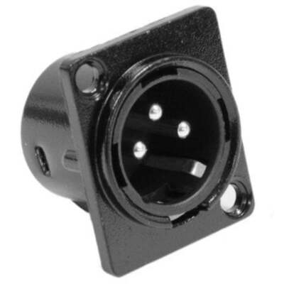 AMERICAN RECORDER Solder Type 3 Pin Male XLR D Type Chassis Panel Mount
