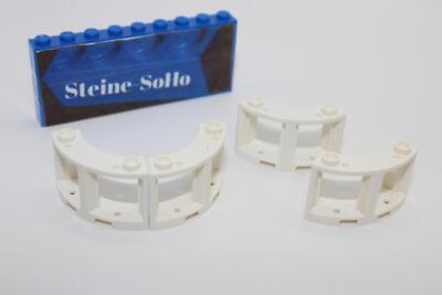 Lego (c) 4x Fenster 3x3x2  gebogen - weiß - 73878 - window round white