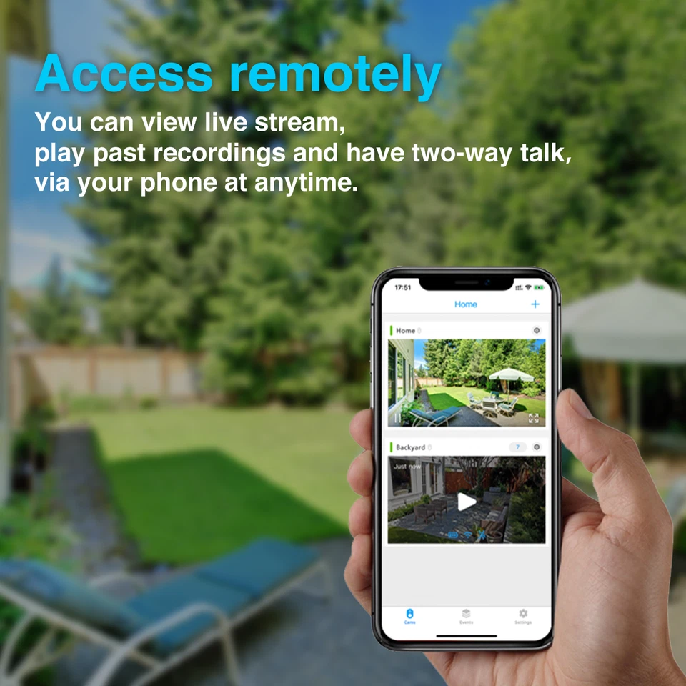 WiFi6 Dual Band Wireless Security Camera Solar Battery Powered PTZ Outdoor 4PACK - Image 4 of 4