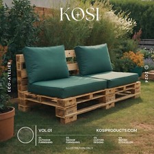 Cuscini per arredo giardino esterno ricambio pallet o rattan seduta verde