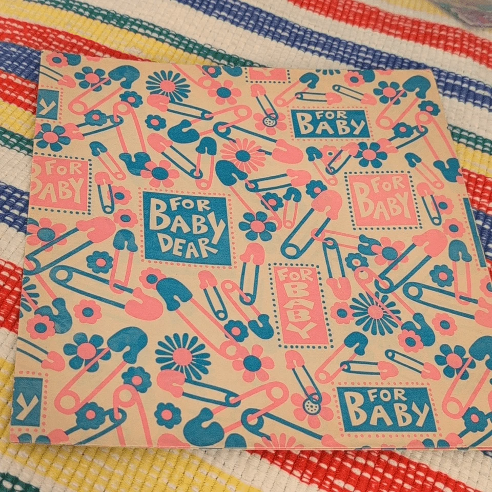 MCM Vintage años 50 60 70 nuevo baby shower lote de papel de envolver Foto 4 de 4