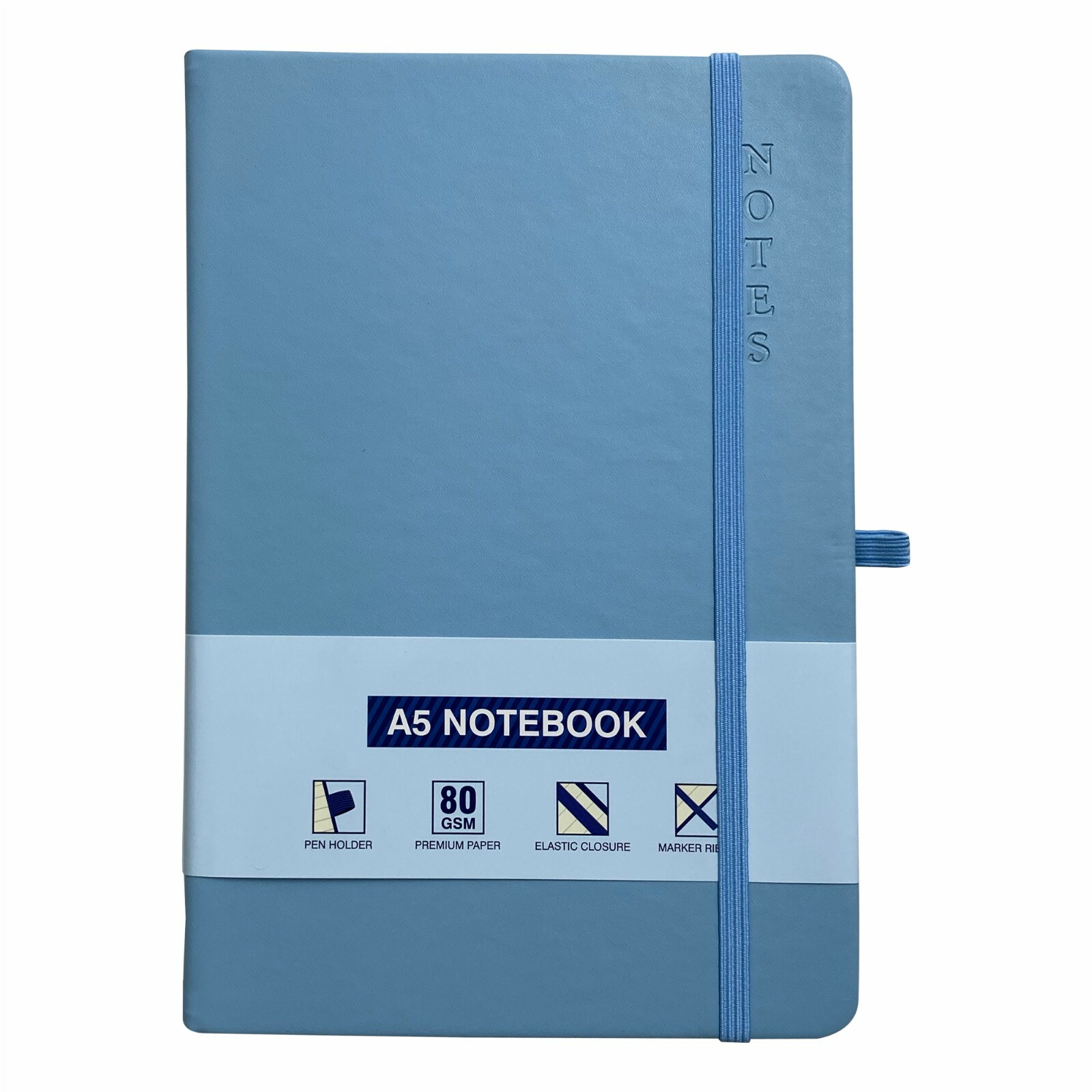 Ruled Notebook A5 Hardback Lined Notes Diary Journal Premium Book Sky Blue