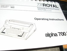 ROYAL ALPHA 700D TYPEWRITER OPERATING INSTRUCTION MANUAL thumbnail