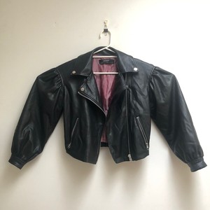 zara cropped leather jacket