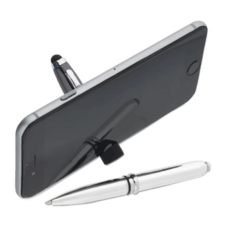 Bolígrafo de regalo de lujo 4 en 1 + linterna LED + lápiz óptico + soporte para tableta celular Foto 3 de 4