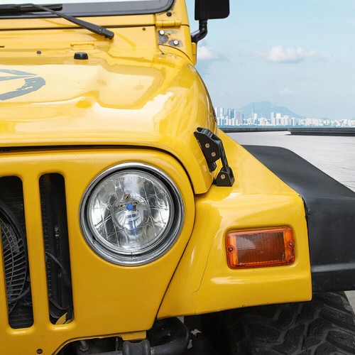 Black Front Hood Locking Catch Hood Latch Lock Kit for Jeep Wrangler JK 07-18 - Picture 4 of 14