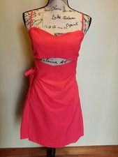 NWT Womens Style State Wrap Mini Sundress Sleeveless Bow Red 14