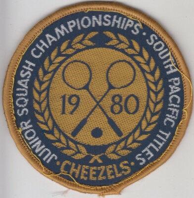 Cheezels South Pacific Titles Junior Squash Championships woven uniform patch 