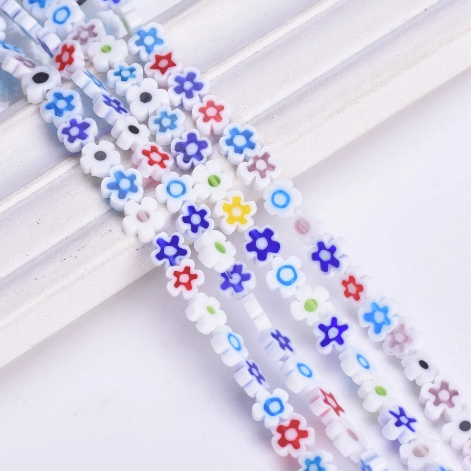 40cm/strand Flower Shape 7mm~9mm Handmade Millefiori Glass Beads For DIY Jewelry - Image 4 of 4