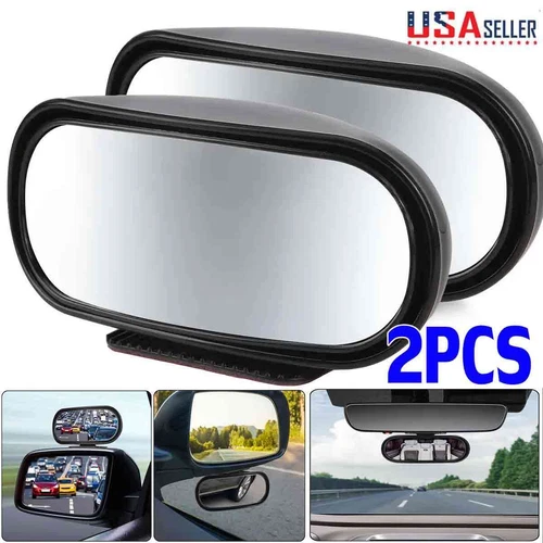 2PCS 360° Wide Angle Blind Spot Mirror Auto Convex Rear Side View Car Truck SUV