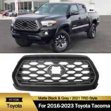 Mesh Grille Front Bumper Grill Assembly Matte Black For Toyota Tacoma 2016-2023