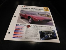 1973-1982 Maserati Khamsin Spec Sheet Brochure Photo Poster 81 80